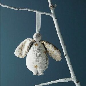 Anthropologie Ornament COLD BUT GOLD Velvet PENGUIN Beaded Christmas Tree 5" NWT